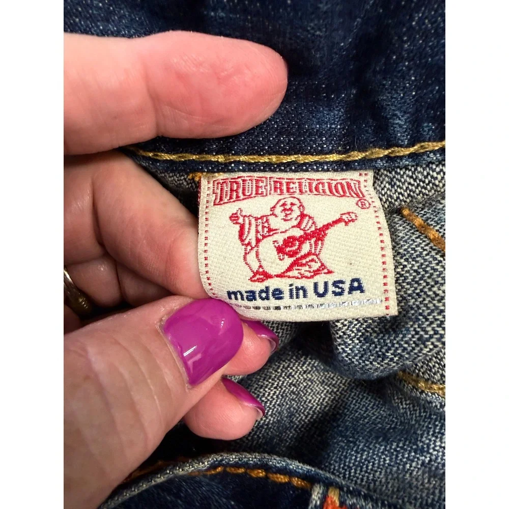 Rare VTG USA Y2K True Religion Joey Big T Super T 34 Flap Flare Jeans READ